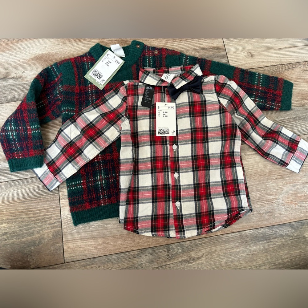 2 NWT H&M holiday shirts